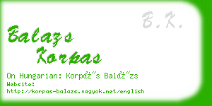 balazs korpas business card